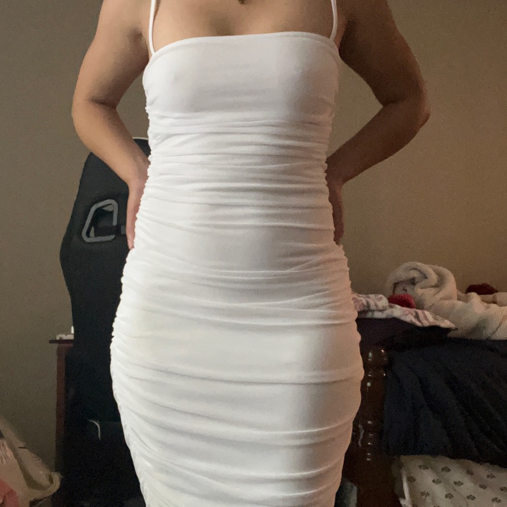 White PrettyLittleThing Mesh Bodycon